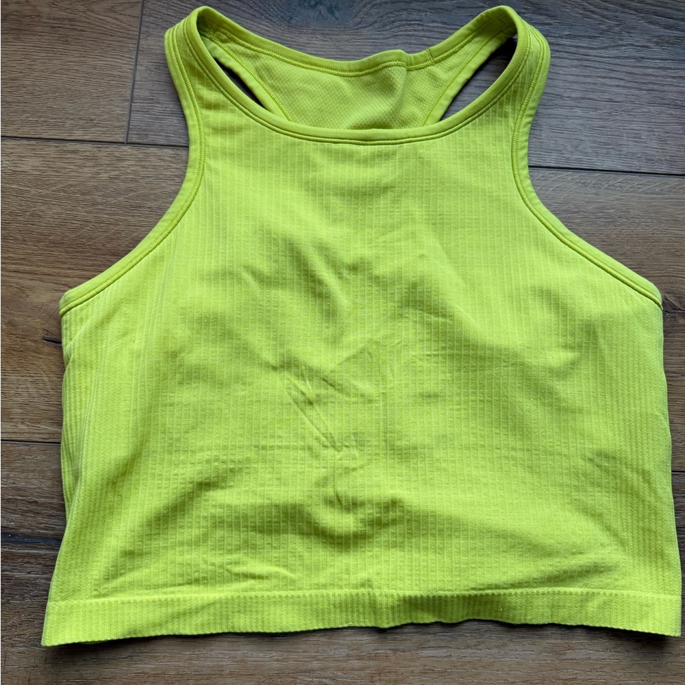 lululemon athletica Neon Yellow Cropped Tank